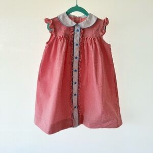Charming Red Gingham Patriotic Dress